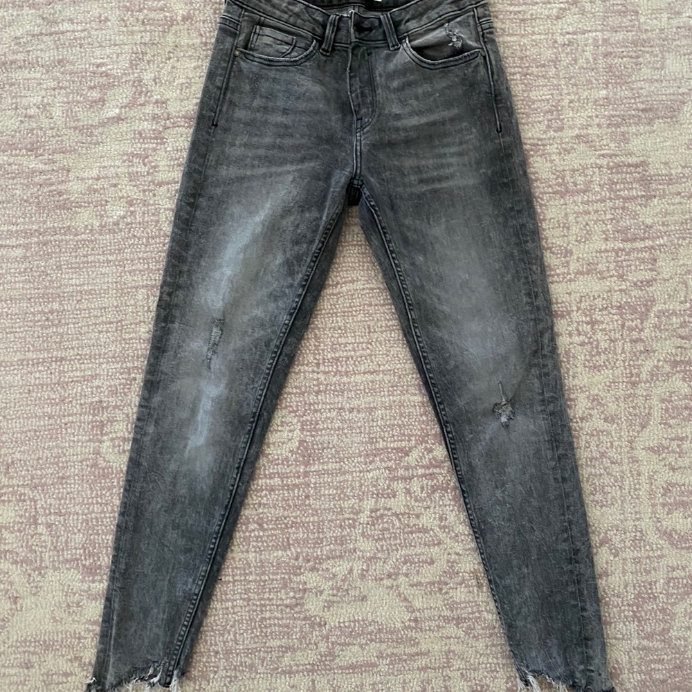 Mid-Rise Gray Wash Jeans